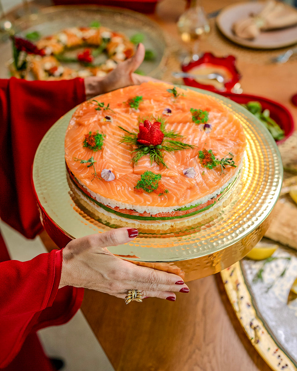 Cake Stand Gold Dxh 36x25cm