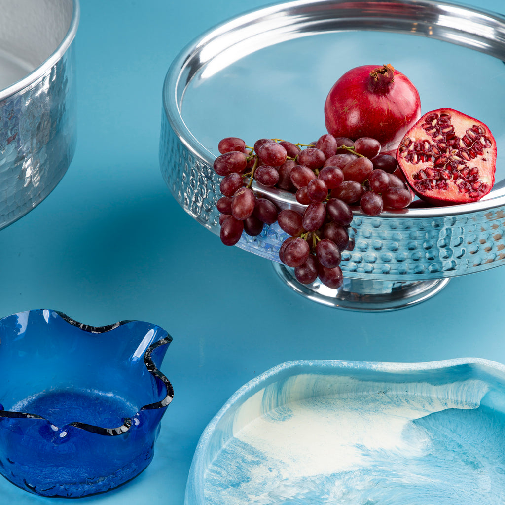 Round Platter Silver Dxh 32x15cm