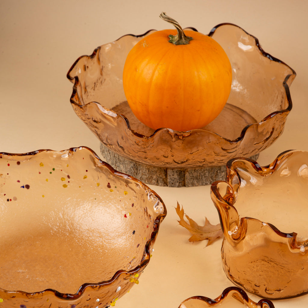 Glass Deep Round Platter Dxh 35x12cm