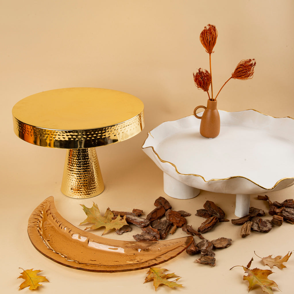 Cake Stand Gold Dxh 36x25cm