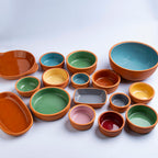 Pottery Deep Bowl- Light Blue- DxH 23x9cm.