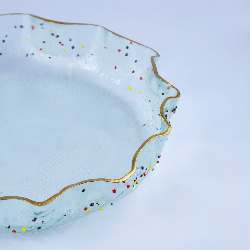 Large jelly clear +dots+ gold rim