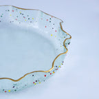 Large jelly clear +dots+ gold rim