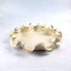 Waves plate-Cream Satin Mat Dxh 50x9cm.