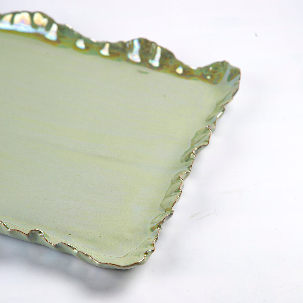 Rectangular platter Pastel green LXl 48x25cm.