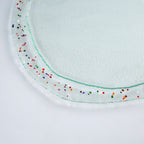Round platter flat Clear with dots D. 55cm