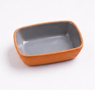 Pottery Ramekin- Light Grey- LxlxH 13x9x4cm