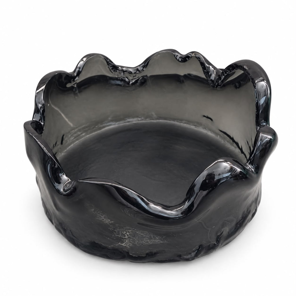 Glass Deep Round Platter Dxh 20x10cm