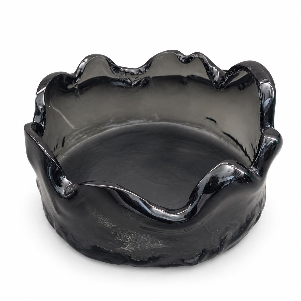 Glass Deep Round Platter Dxh 20x10cm
