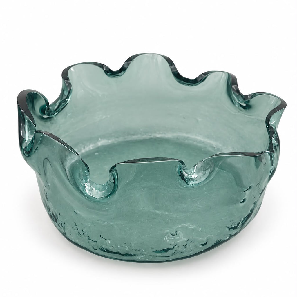 Glass Deep Round Platter Dxh 20x10cm