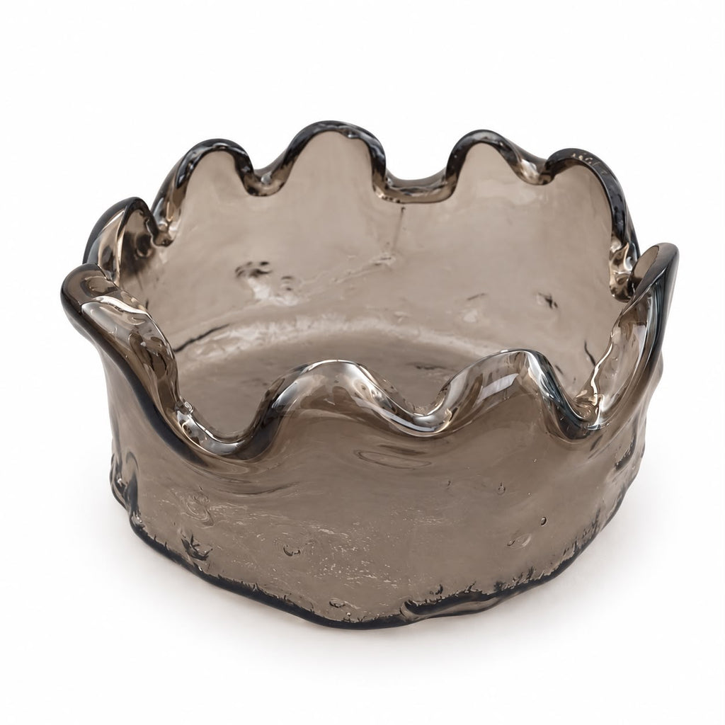 Glass Deep Round Platter Dxh 20x10cm